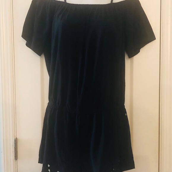 Fabletics Black Off the Shoulder Romper-XS - Picture 2 of 6